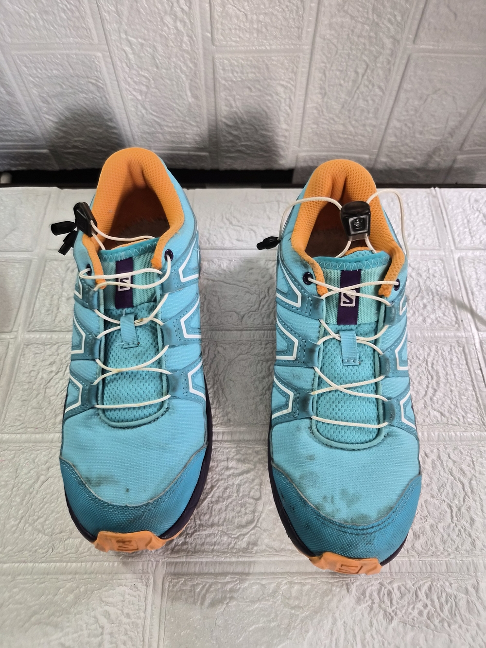 Women's Girls Salomon Speedcross Blue Orange Purple Hiking/Trail Shoes Size 4